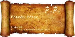 Petrán Péter névjegykártya
